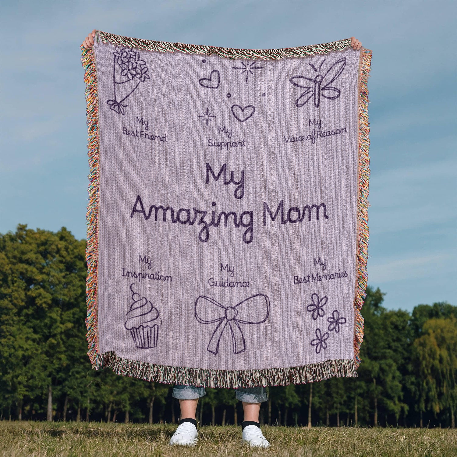 For My Mom Blanket | My Amazing Mom Cotton Throw