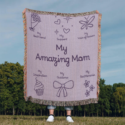 For My Mom Blanket | My Amazing Mom Cotton Throw