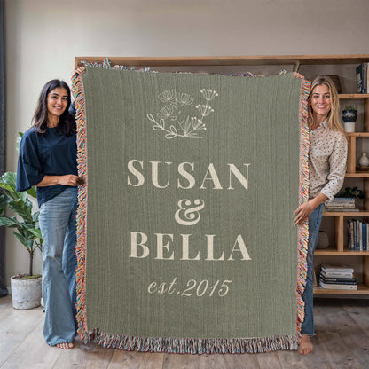 Personalized Wedding and Anniversary Custom Woven Heirloom Blanket