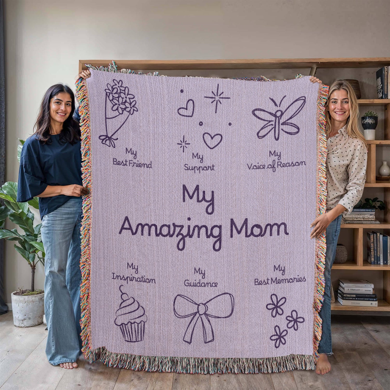 For My Mom Blanket | My Amazing Mom Cotton Throw