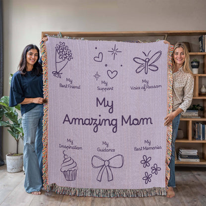 For My Mom Blanket | My Amazing Mom Cotton Throw