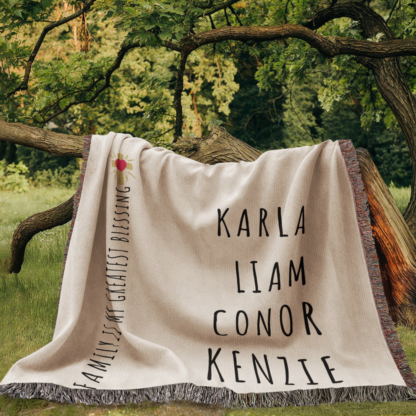 Personalized Family is My Greatest Blessing Woven Blanket