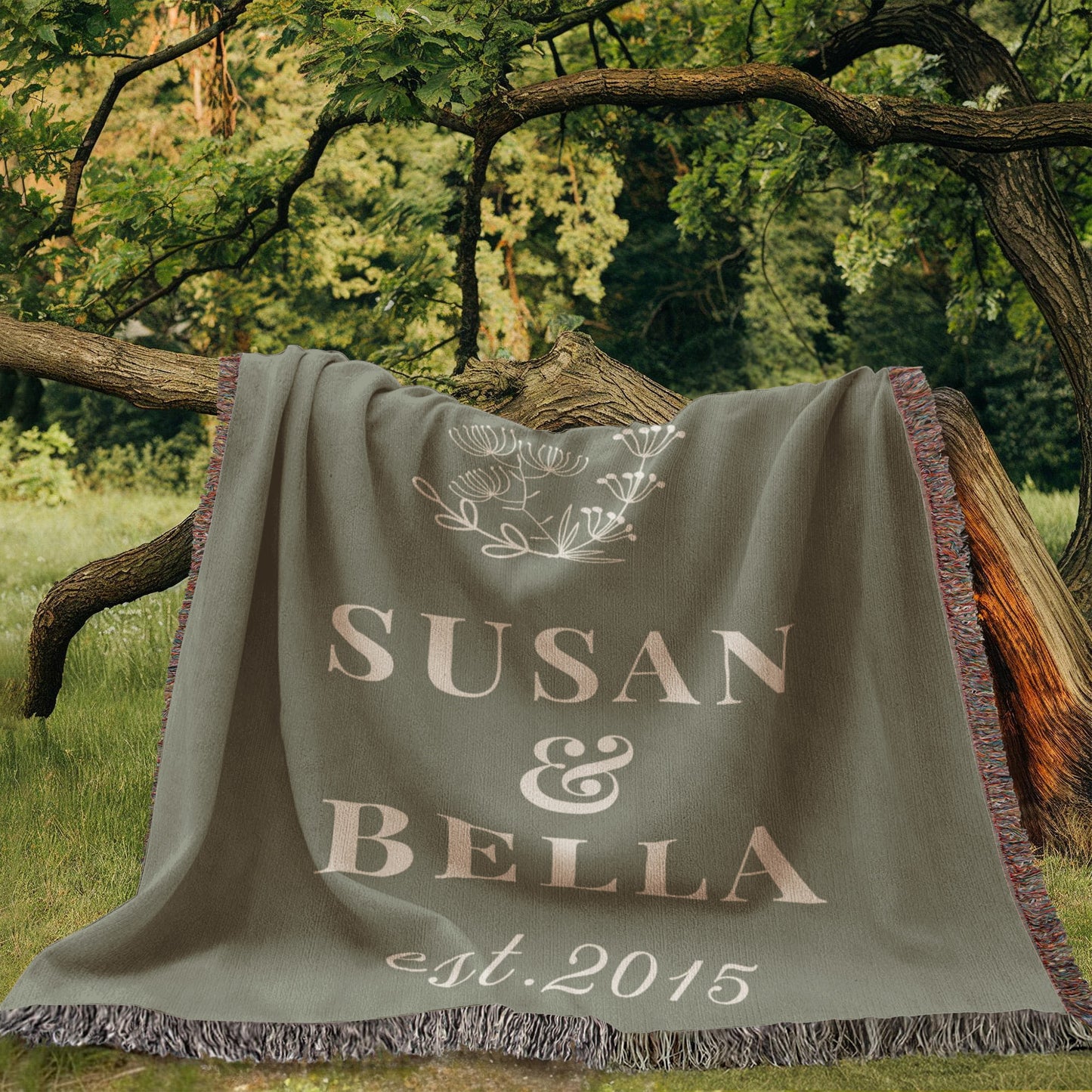 Personalized Wedding and Anniversary Custom Woven Heirloom Blanket