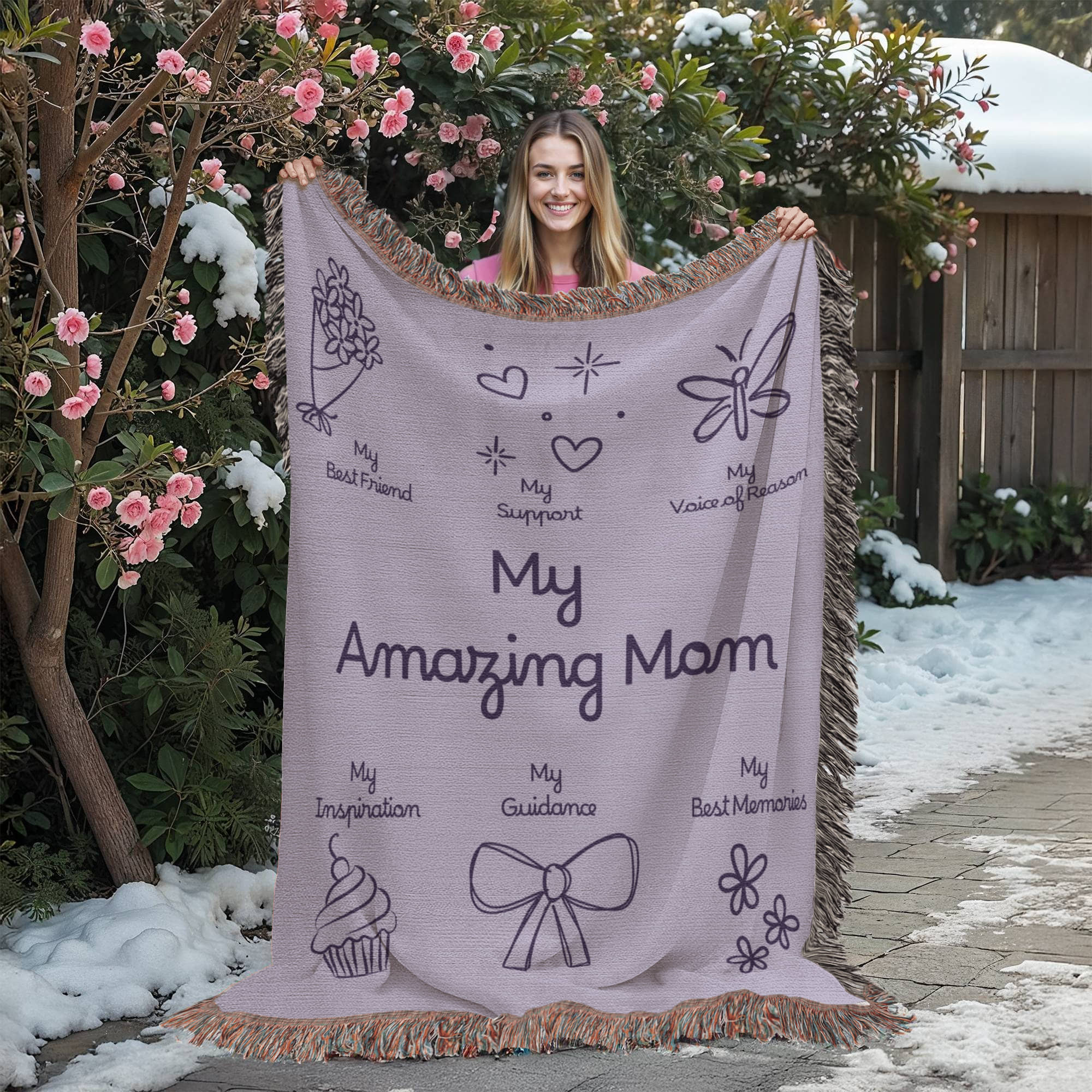 For My Mom Blanket | My Amazing Mom Cotton Throw