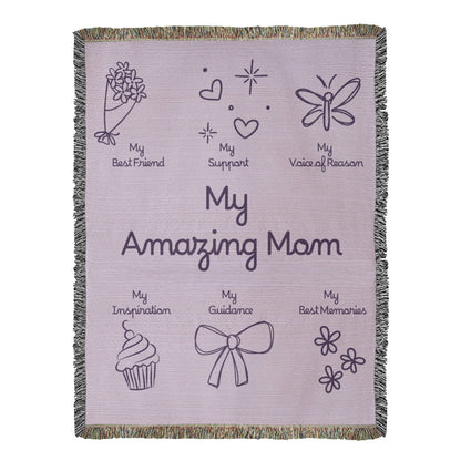 For My Mom Blanket | My Amazing Mom Cotton Throw
