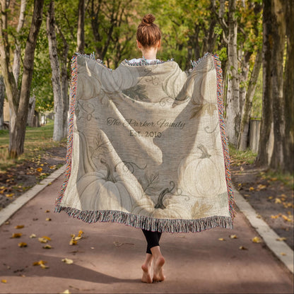 Personalized Pumpkin Family Blanket