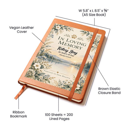 Personalized Pet Memorial Journal | Dog or Cat Remembrance Gift