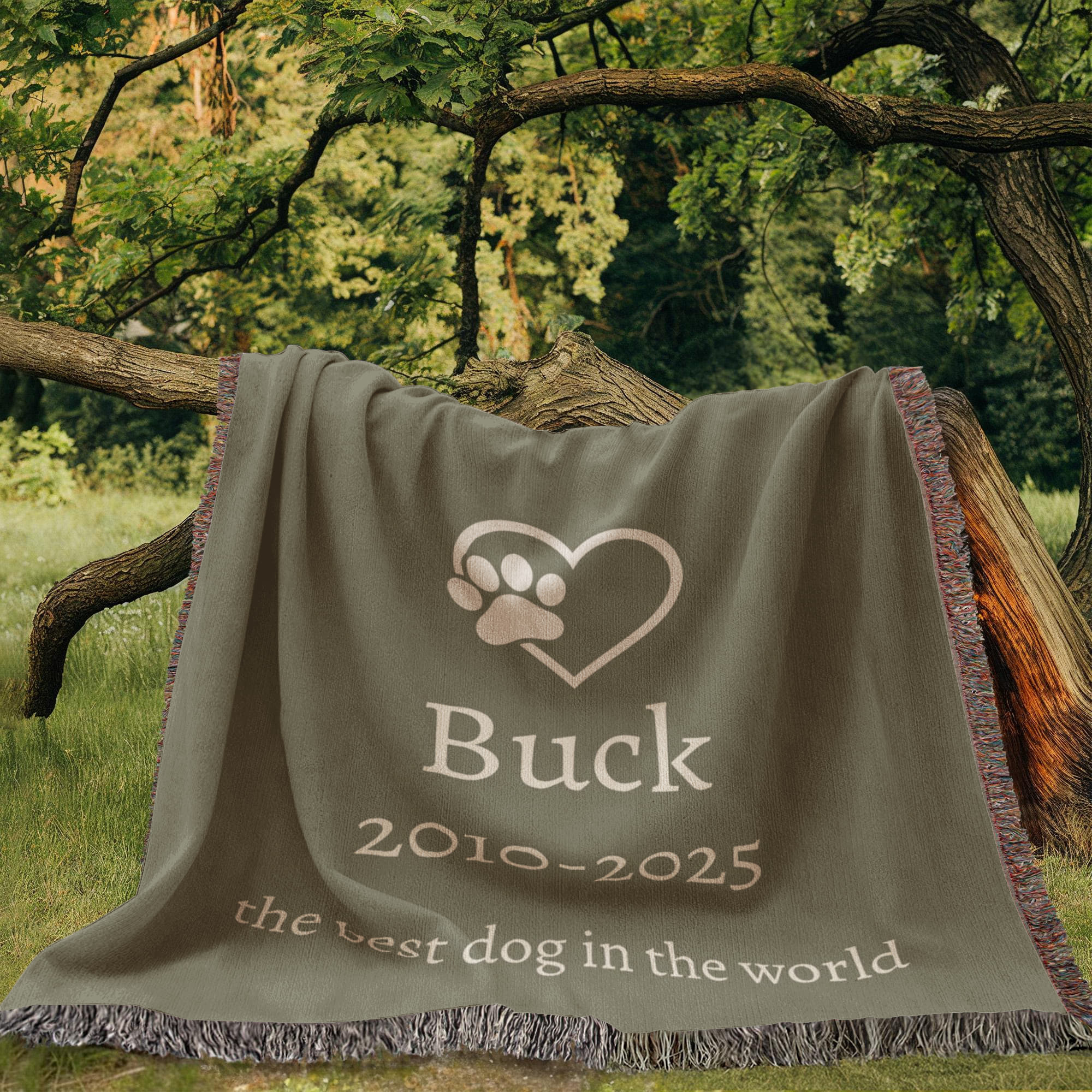 Pet Memorial Blanket | Custom Name Dates &amp; Sentiment