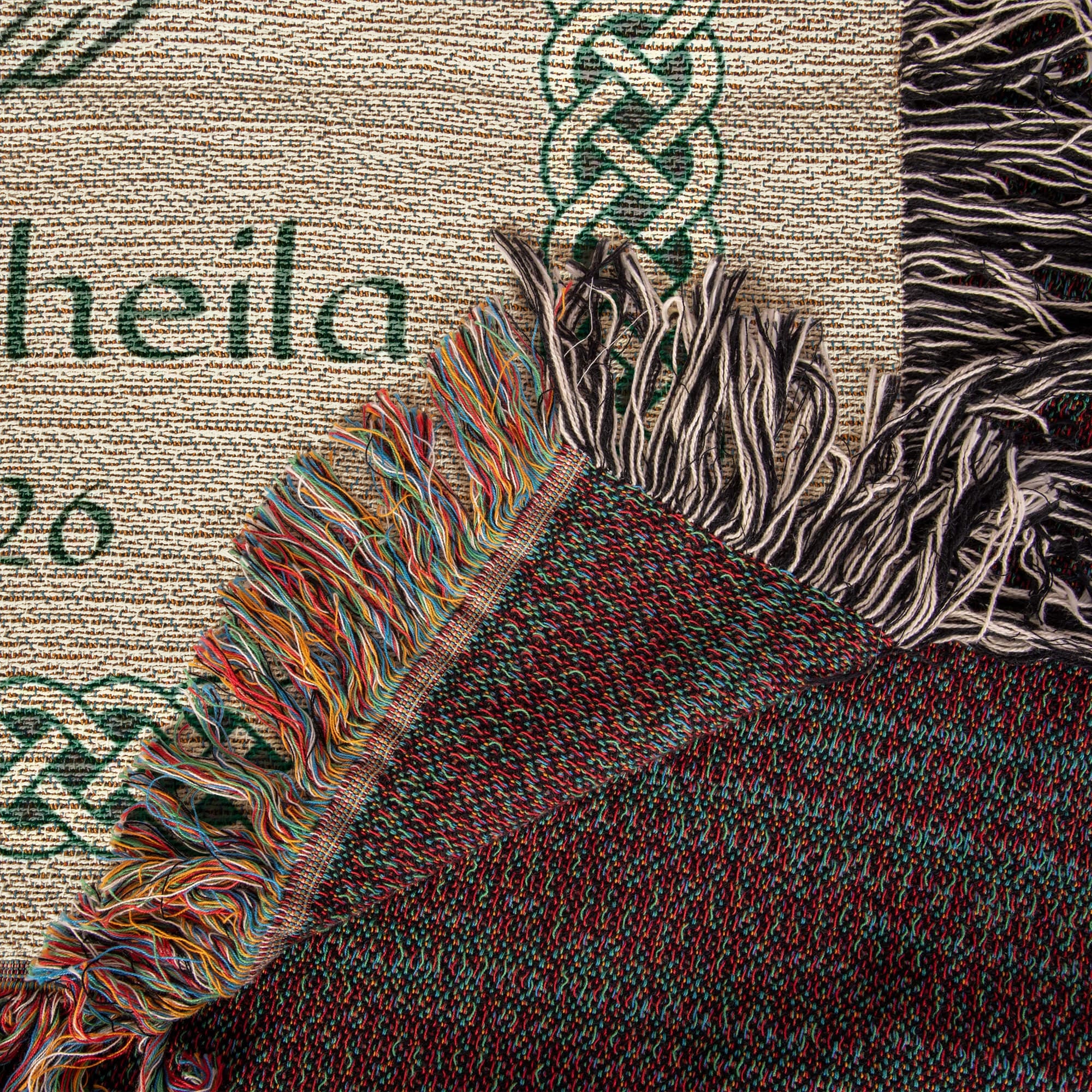 Irish Claddagh Blanket | Personalized Couple Names &amp; Date | Celtic Knot Cotton Throw | Heritage Wedding Gift | Heirloom Woven Irish Blanket