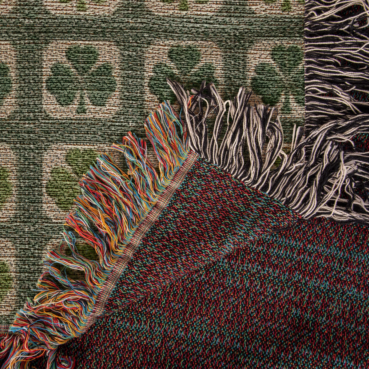 Shamrock Clover Blanket, woven blanket view 4 of 6