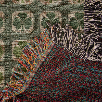 Shamrock Clover Blanket, woven blanket view 4 of 6