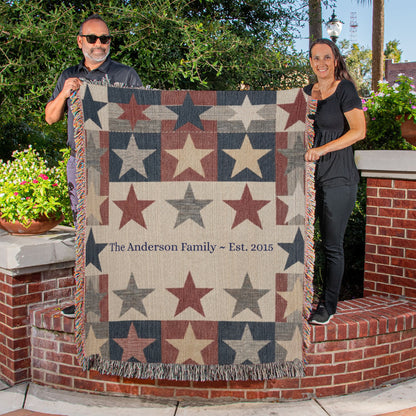 Personalized Patriotic Family Blanket