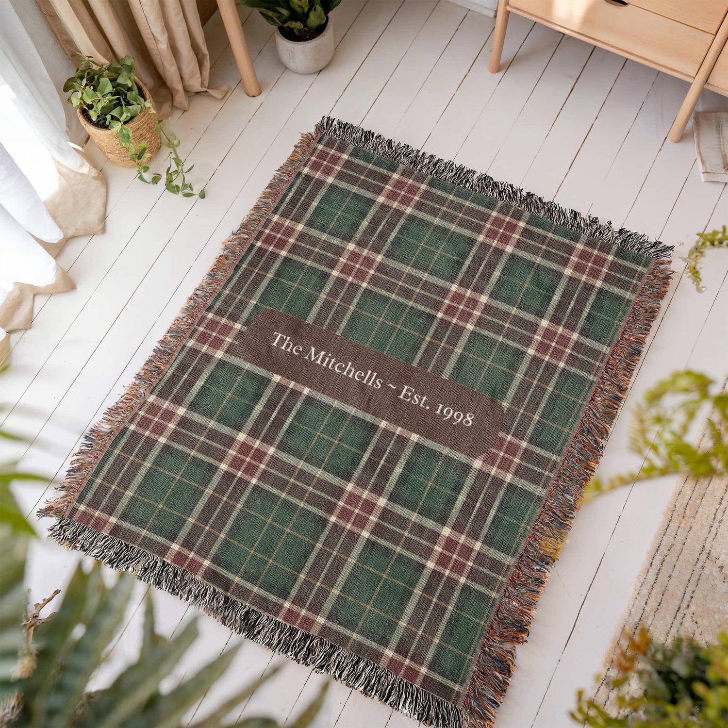 Personalized Irish Tartan Family Blanket