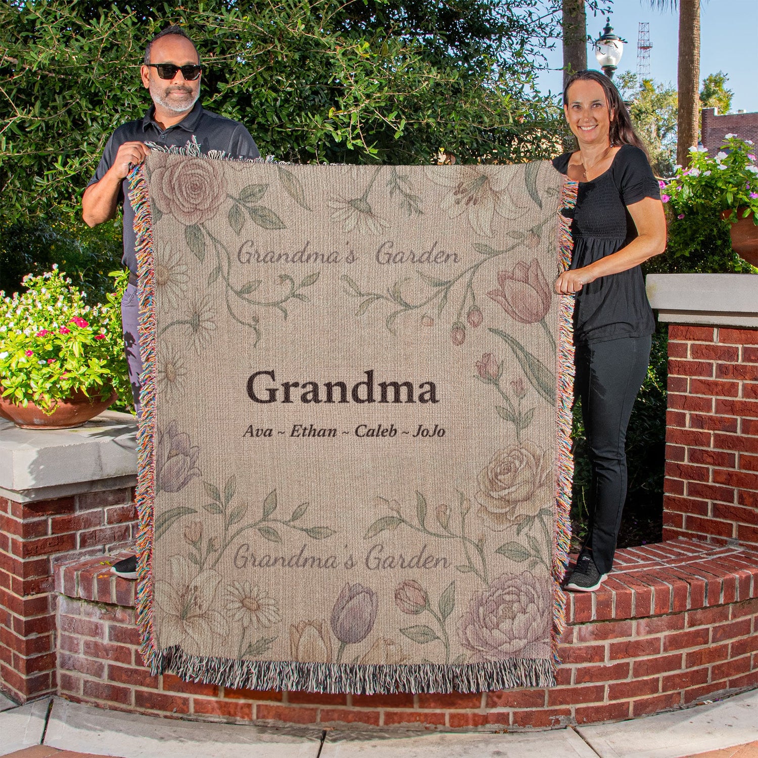 Personalized Grandma Garden Blanket