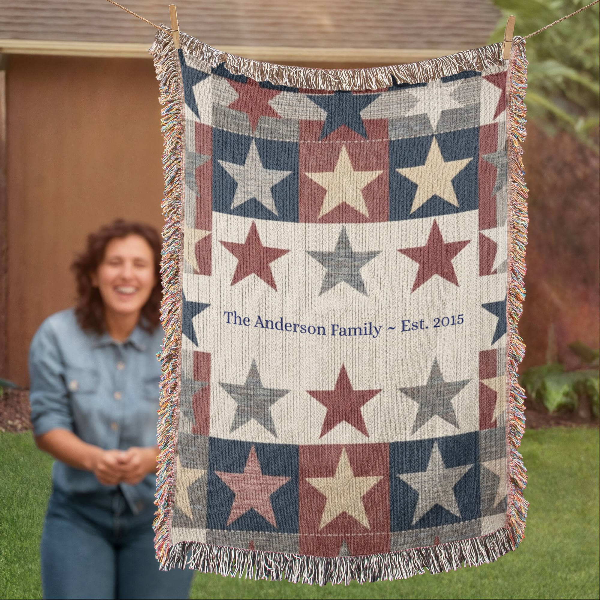 Personalized Patriotic Family Blanket