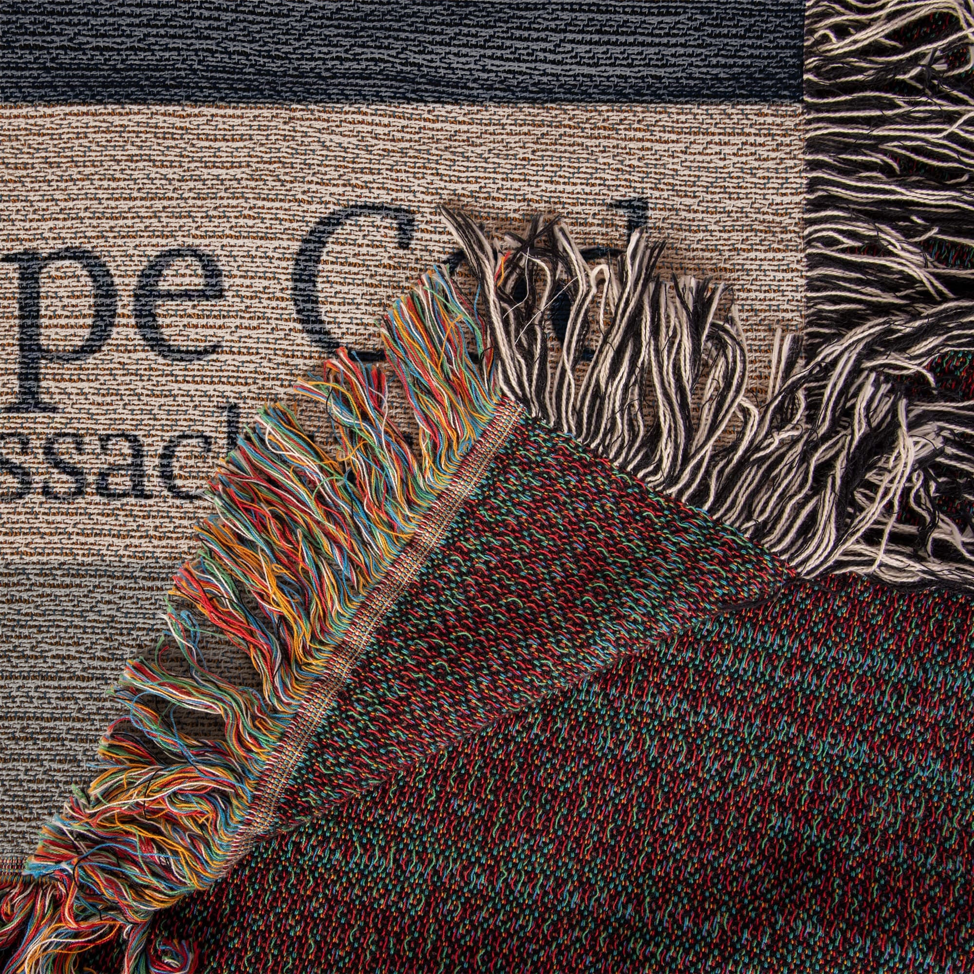 Custom City State Blanket | Cape Cod Throw | Personalized Place Cotton | Beach House Gift | Coastal Stripe Woven Blanket | Heirloom Throw