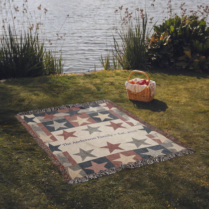 Personalized Patriotic Family Blanket