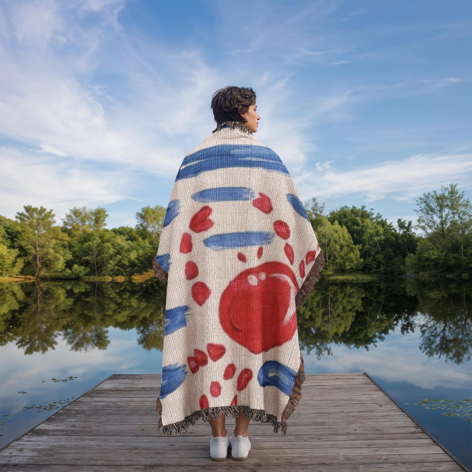 Personalized Nautical Blanket | Painted Crab Cotton Throw