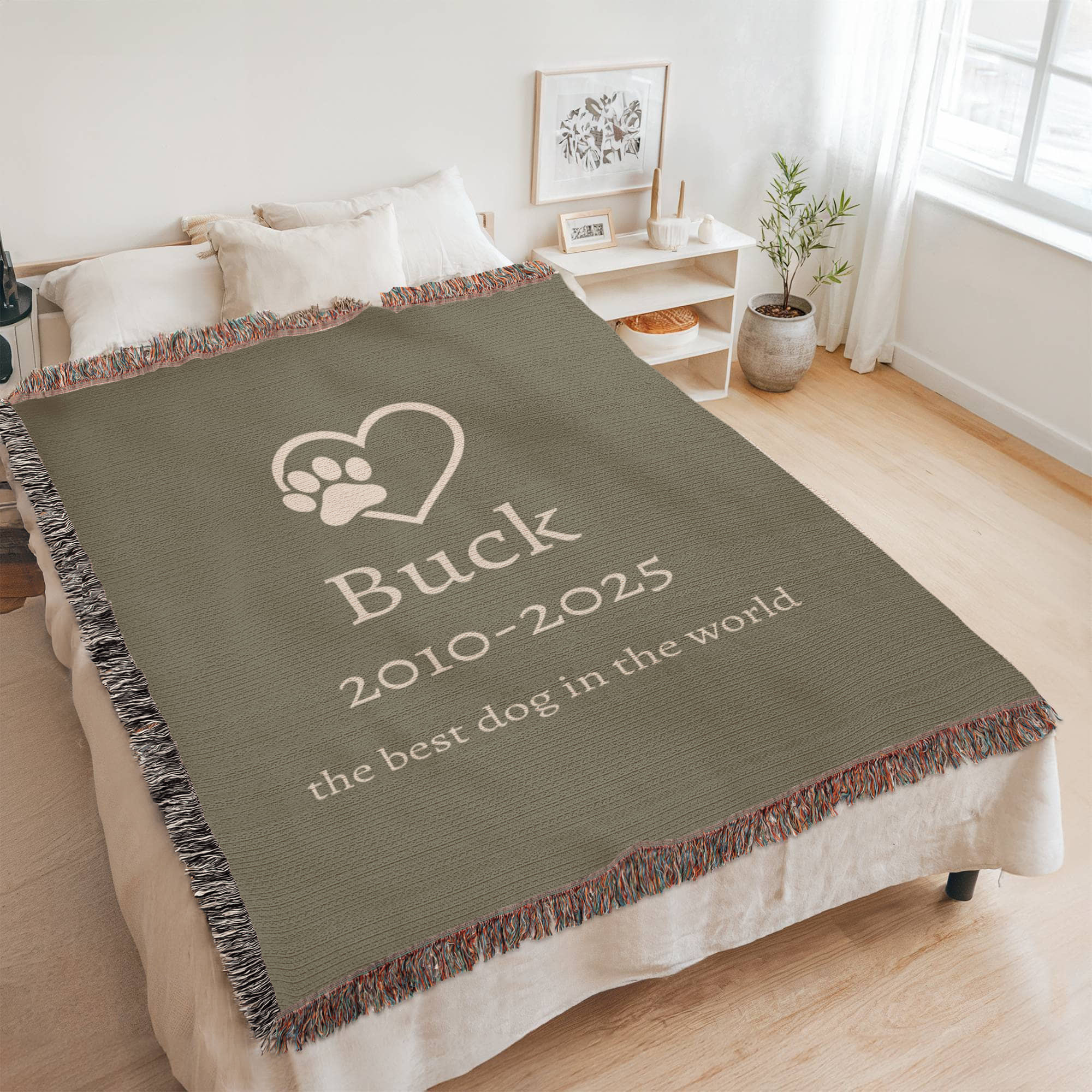 Pet Memorial Blanket | Custom Name Dates &amp; Sentiment