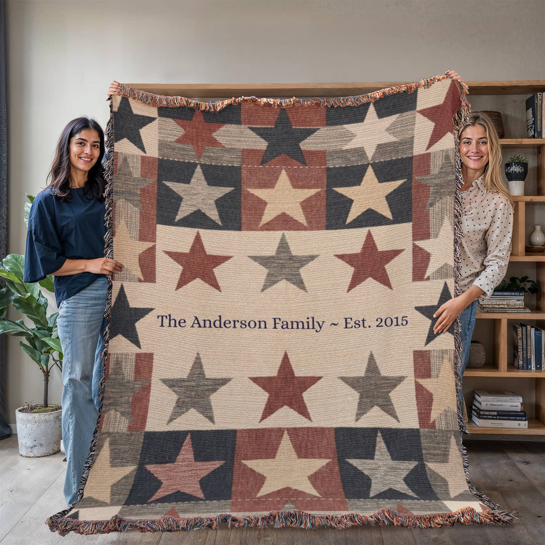 Personalized Patriotic Family Blanket
